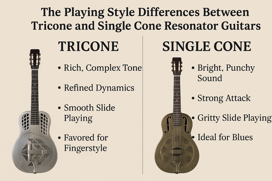 The Playing Style Differences Between Tricone and Single Cone Resonator Guitars