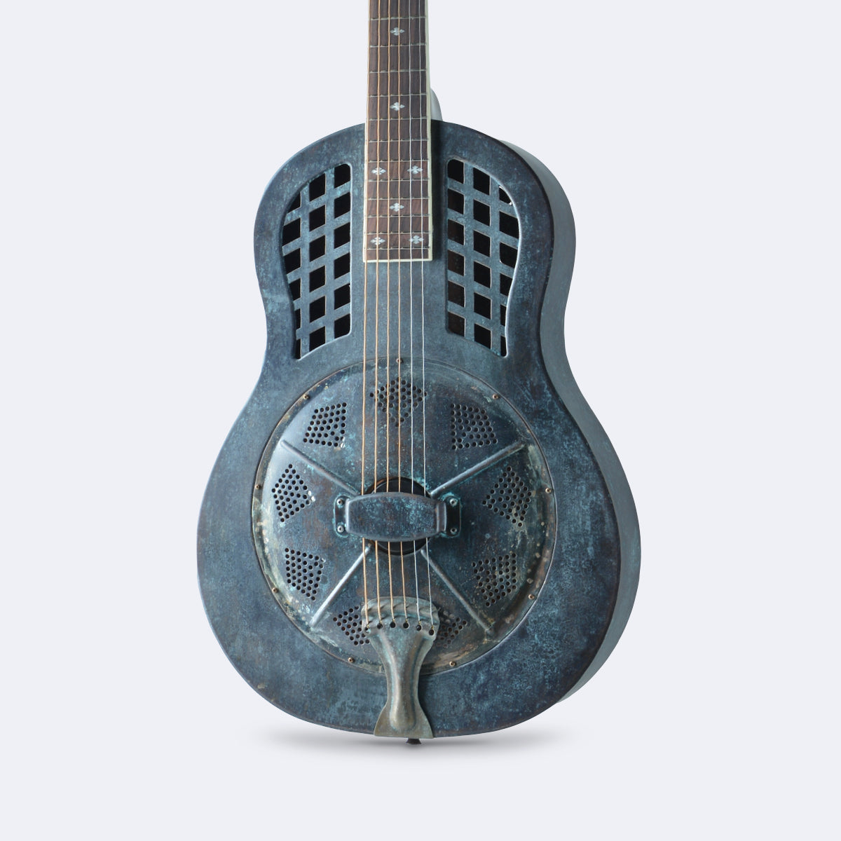 ROYALL CHESS single cone metal body resonator guitar in rusty finish